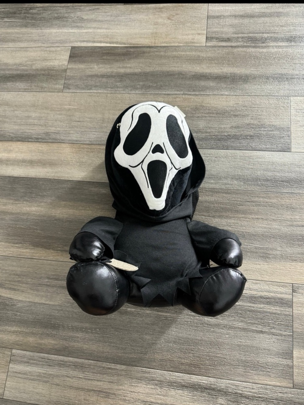 Hot Topic Ghost Face Plushie Halloween Backpack Black White Horror